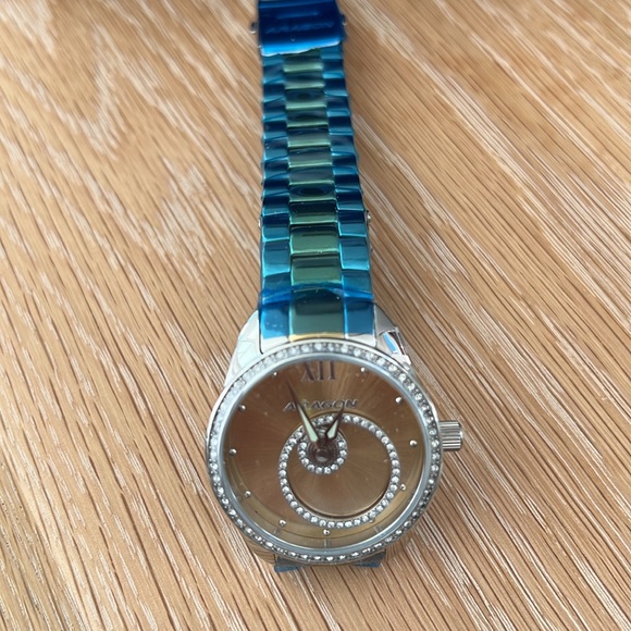 NIB ARAGON Ronda 762 A215 Star Halo Swarovski Crystals Stainless Steel - Picture 4 of 9